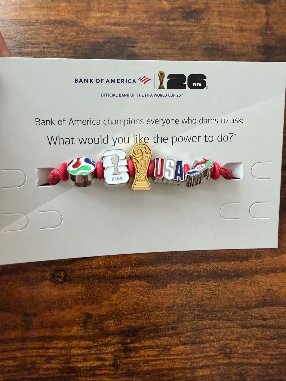 Bank of America FIFA World Cup 26 Red Charm Bracelet